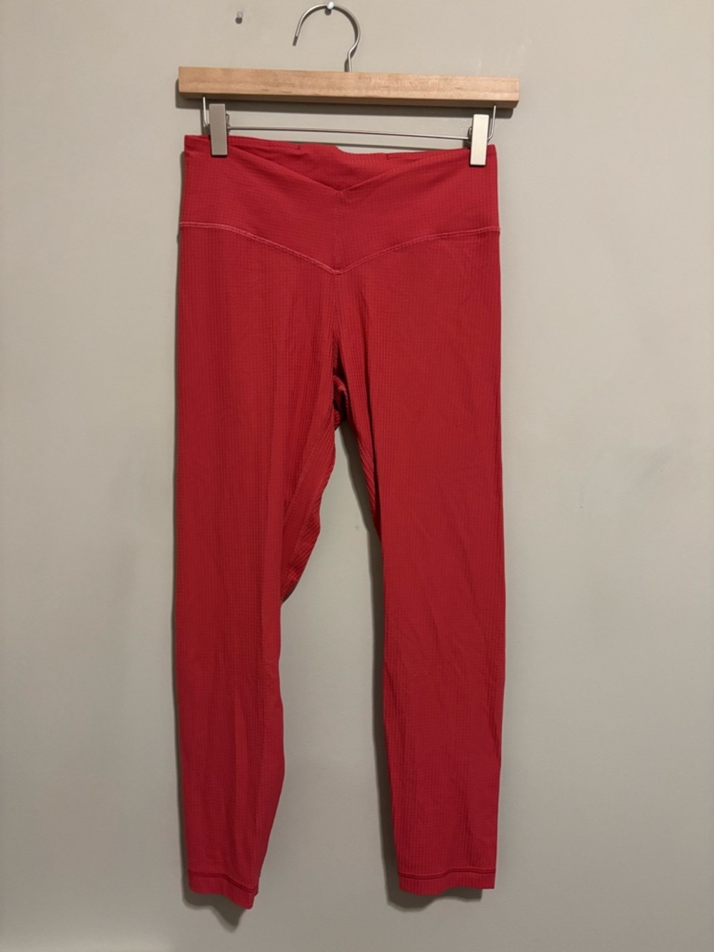 Lululemon V-Waist Yoga Tight 25” Grid Texture Vintage Rose Size 8 - Picture 6 of 10